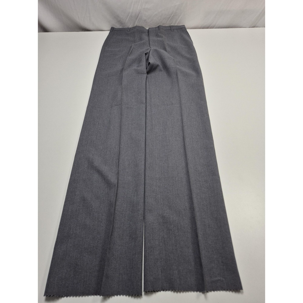 VTG Racquet Club Dress Pants Mens 32x36 Gray Wool Flat Front Straight USA NWT